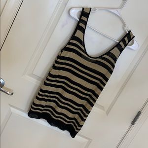 Rag & Bone gold black stripe metallic tank
